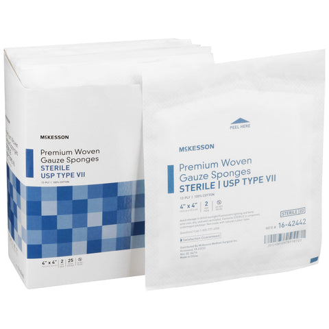 McKesson Sterile USP Type VII Gauze Sponge, 12-Ply
