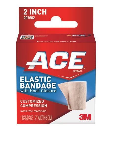 3M ACE Elastic Bandage with Hook Closure, 2" X 4.2'