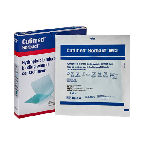 Cutimed Sorbact WCL Hydrophobic Microbe Binding Wound Contact Layer, 4 X 4"