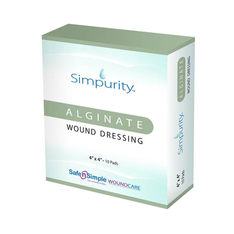 Safe N Simple Simpurity Alginate Wound Dressing, 4 X 4"