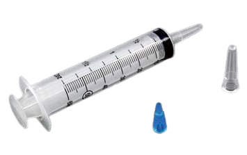 AMSure Enteral Feeding/Irrigation Flat Top Piston Syringe, Pole Bag, Catheter Tip, 60 mL