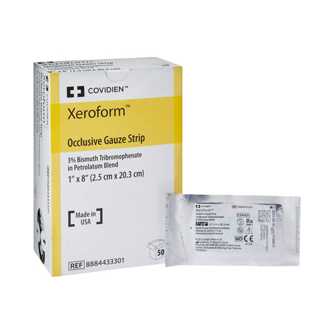 Cardinal Xeroform Occlusive Gauze Strip, 1 X 8"