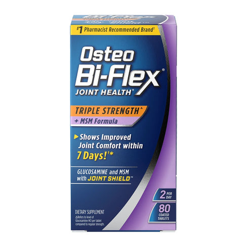 Osteo Bi-Flex Joint Health Triple Strength + MSM Formula Supplement , 80 Tablets