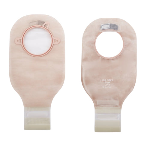 2-Piece Transparent Colostomy Pouch, Pre-cut to Fit, Blue Match