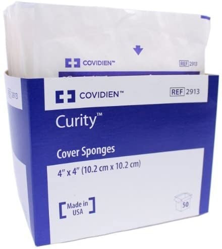 Cardinal Health Curity Cover Sponge, Sterile, 4 X 4"