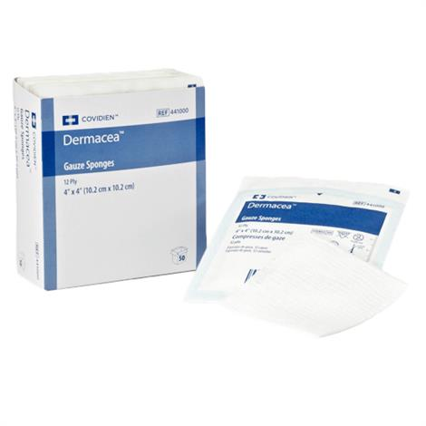 Cardinal Health Dermacea Gauze Sponge, Sterile, 8-ply, 4 X 4"