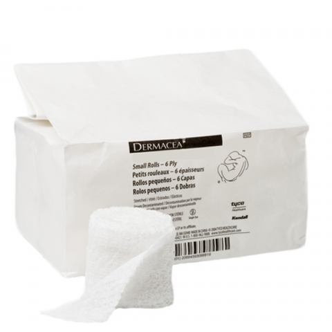 Cardinal Health Dermacea Gauze Fluff Roll, Non-Sterile, 6-Ply, 4.5" X 4-1/10 yds