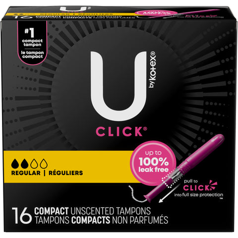 U by Kotex Click Compact Tampons, Regular Absorbency