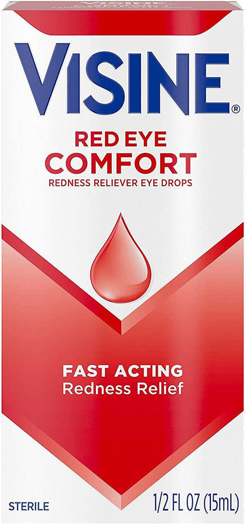 Visine Red Eye Comfort Redness Reliever Eye Drops, 0.5 oz.