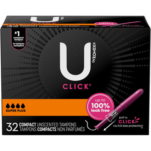 U by Kotex Click Compact Tampons, Super Plus Absorbency