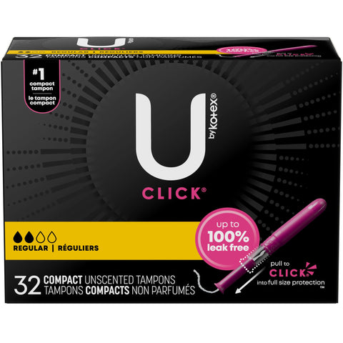 U by Kotex Click Compact Tampons, Regular Absorbency