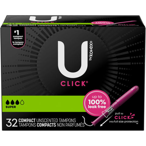 U by Kotex Click Compact Tampons, Super Absorbency