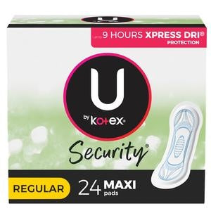 U by Kotex Feminine Pad Security Maxi, Regular