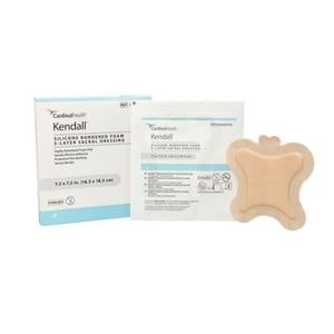 Cardinal Health Kendall Silicone Bordered 5-Layer Foam Sacral Dressing, Large, 9.2 X 9.2"