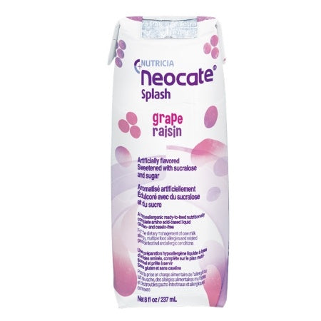 Nutricia Neocate Splash Amino Acid Based Supplemental Formula, Ready-To-Use, Grape Raisin, 8 oz.