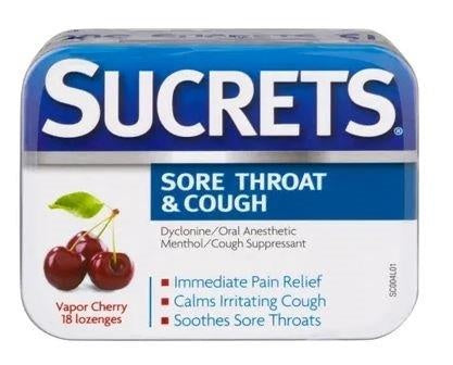 Sucrets Sore Throat, Cough and Dry Mouth Lozenges, Vapor Cherry