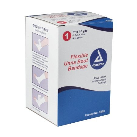 Dynarex Flexible Unna Boot Bandage, 3" x 10 yds