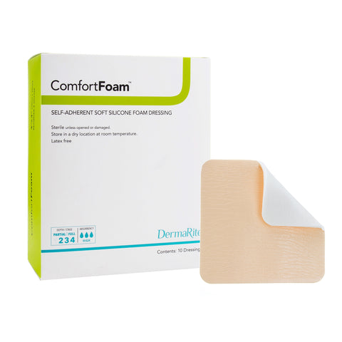 DermaRite ComfortFoam™ Soft Silicone Foam Dressing, Without Border