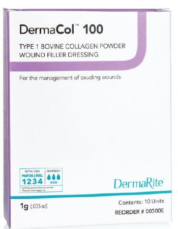 DermaRite DermaCol 100 Type 1 Bovine Collagen Powder Wound Filler Dressing