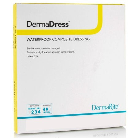 DermaRite DermaDress Waterproof Composite Dressing, Sterile, 4 X 4"