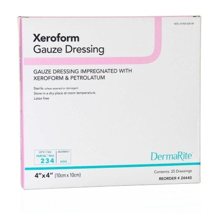 DermaRite Xeroform Impregnated Gauze Dressing, Sterile, 4 X 4"