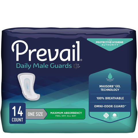 Prevail Daily Male Guards Maximum Bladder Control Pad, 12-Inch Length