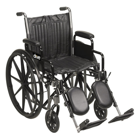 Drive Silver Sport 2 Wheelchair, Detachable Full Arm, Swing-Away Elevating Legrests