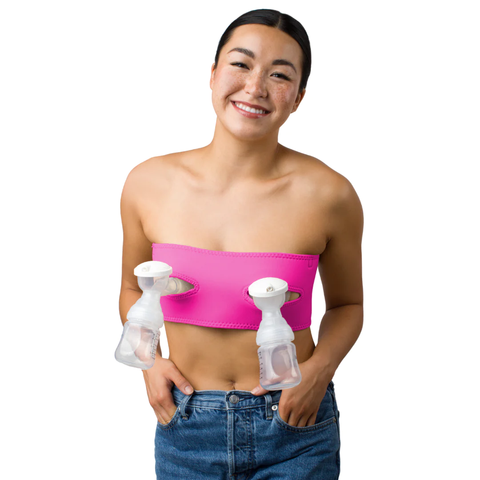 LaVie Pump Strap Hands-Free Pumping & Nursing Bra, Pink.