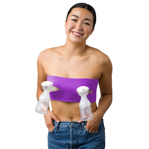 LaVie Pump Strap Hands-Free Pumping & Nursing Bra, Purple.