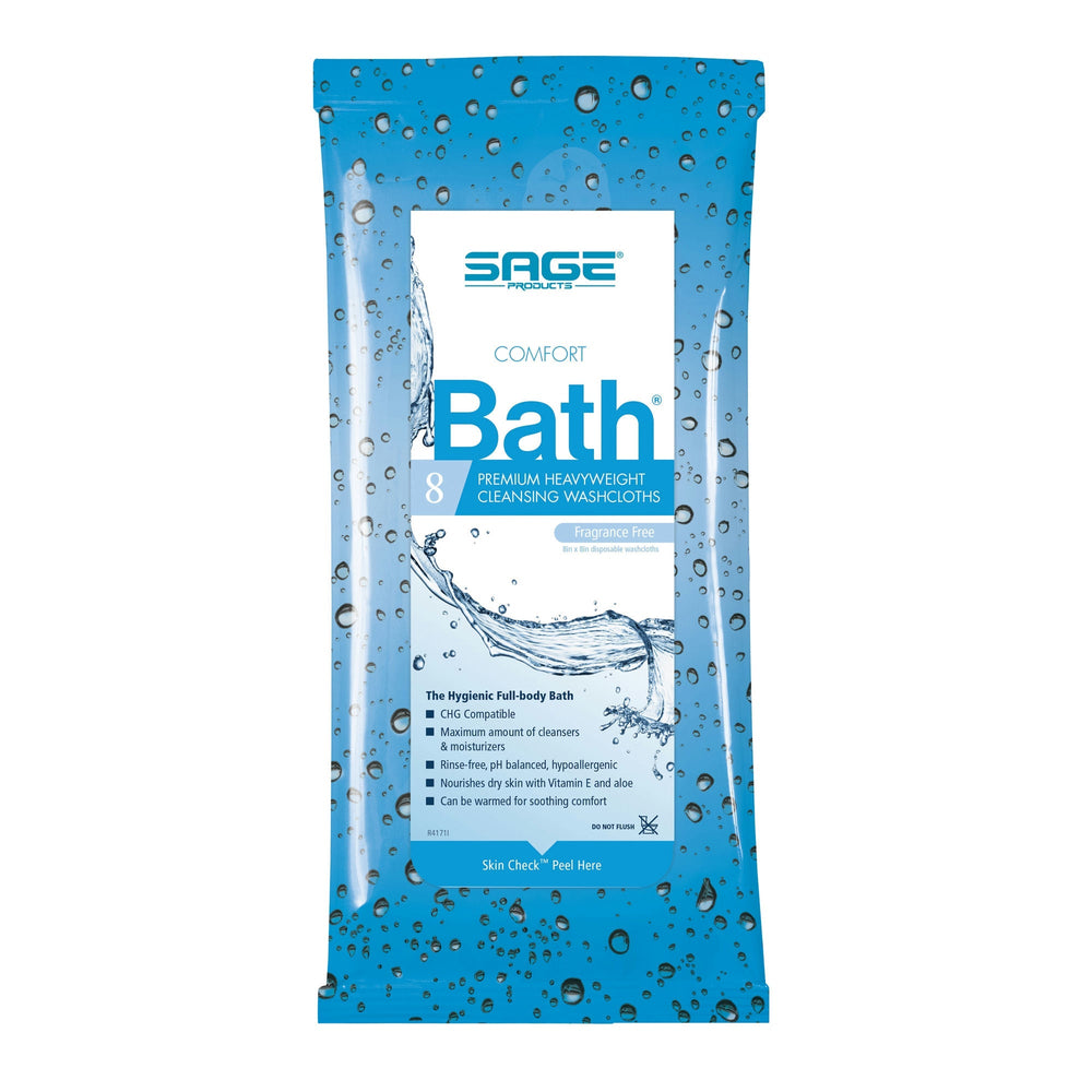 Sage Products Rinse-Free Bath Wipe, Heavy Weight
