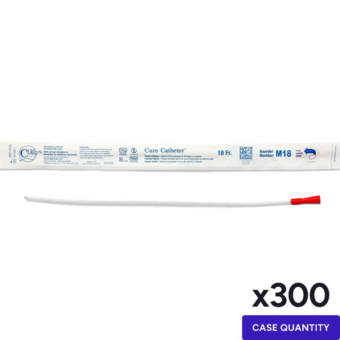 Cure Catheter Male Straight Tip Intermittent Catheter, 16"