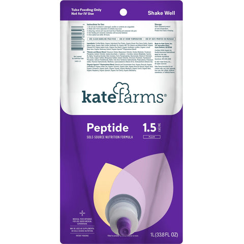 Kate Farms Peptide 1.5 Closed System Tube Feeding Formula, 1000 mL