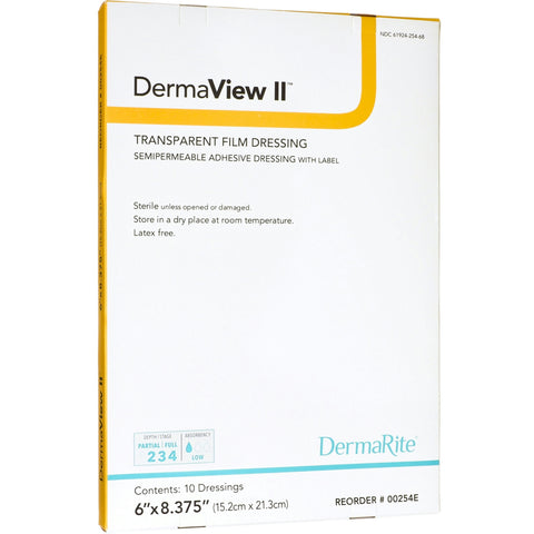 DermaRite DermaView II Transparent Semipermeable Adhesive Film Dressing