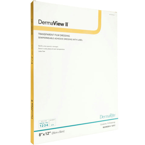 DermaRite DermaView II Transparent Semipermeable Adhesive Film Dressing