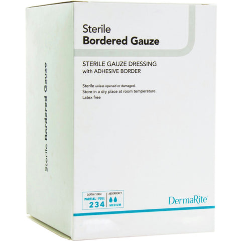 DermaRite Sterile Bordered Gauze with Adhesive Border