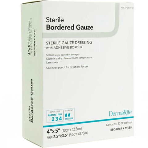 DermaRite Sterile Bordered Gauze with Adhesive Border