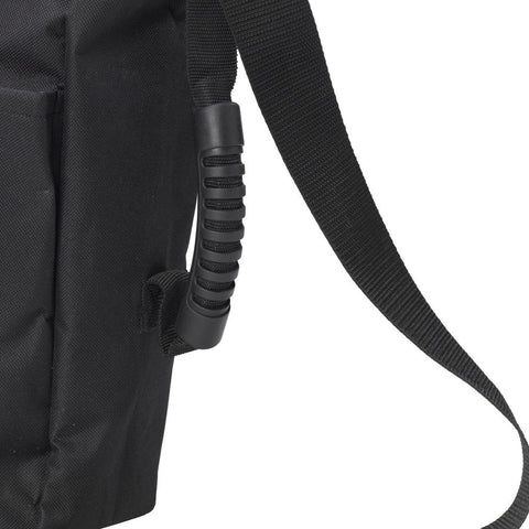 Oxygen cylinder bag side carry handle and adjustable shoulder strap