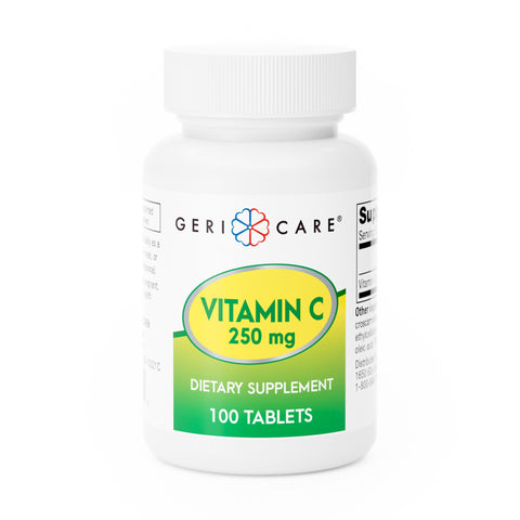 Vitamin C Supplement Geri-Care Ascorbic Acid Tablet 100 per Bottle