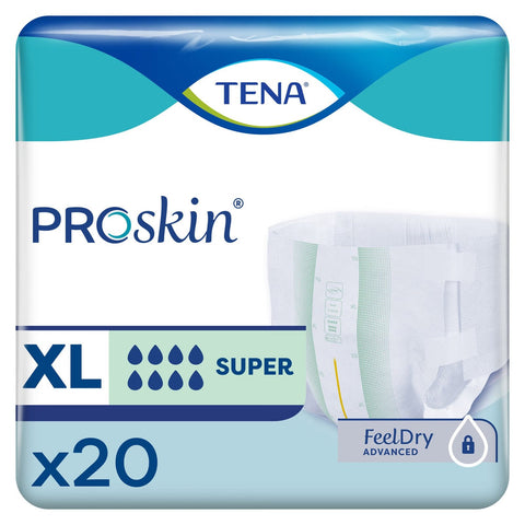 TENA ProSkin Super Brief X-Large, bag of 20, package front