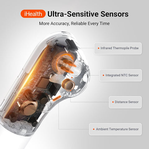 iHealth PT3 thermometer taking a contactless forehead reading