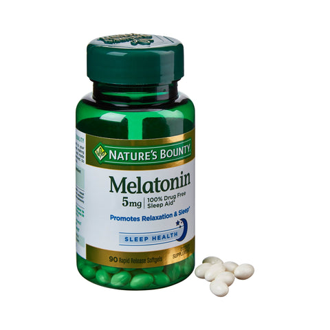 Natural Sleep Aid Nature's Bounty 90 Softgels 5 mg Strength