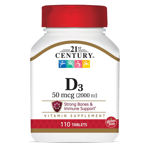 21st Century Vitamin D 2,000 IU Tablet 110 per Bottle