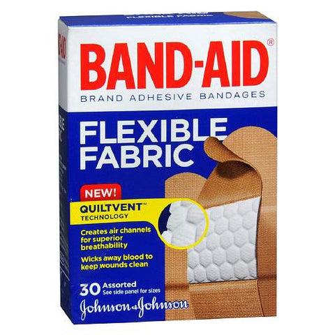 Band-Aid Adhesive Bandage, Flexible Fabric, Assorted
