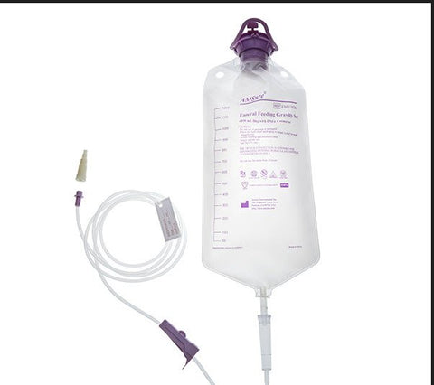 Gravity Feeding Bag Set with ENFit Connector AMSure 1200 mL