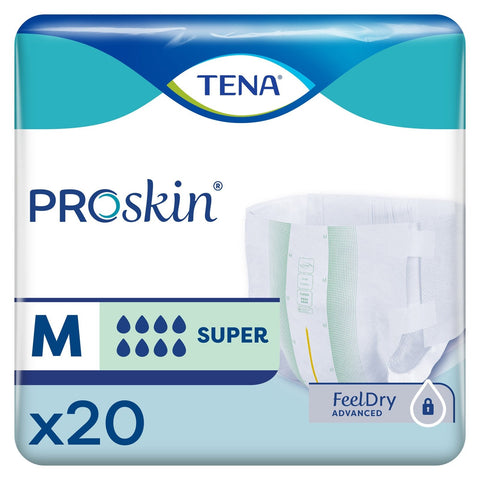 TENA ProSkin Super Brief Medium, bag of 20, package front